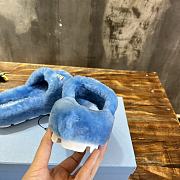 Fortok Prada Shearling Slipper Sandals Blue - 3