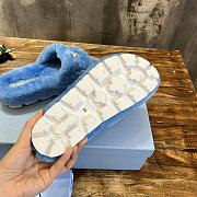 Fortok Prada Shearling Slipper Sandals Blue - 2