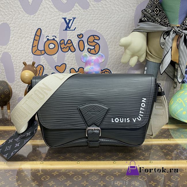 Fortok Louis Vuitton Montsouris Messenger Bag Black M23097 34x19x11cm - 1