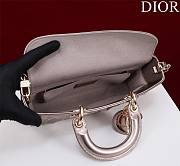 Fortok Dior Lady D-Joy Bag Metallic Purple Gold M0540 26x13.5x5cm - 3