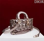 Fortok Dior Lady D-Joy Bag Metallic Purple Gold M0540 26x13.5x5cm - 5