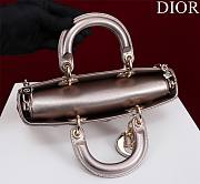Fortok Dior Lady D-Joy Bag Metallic Purple Gold M0540 26x13.5x5cm - 6