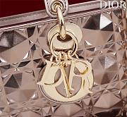 Fortok Dior Lady D-Joy Bag Metallic Purple Gold M0540 26x13.5x5cm - 2