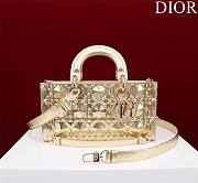 Fortok Dior Lady D-Joy Bag Metallic Gold M0540 26x13.5x5cm - 1