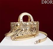 Fortok Dior Lady D-Joy Bag Metallic Gold M0540 26x13.5x5cm - 6