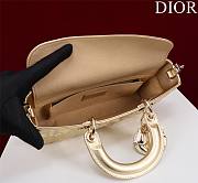 Fortok Dior Lady D-Joy Bag Metallic Gold M0540 26x13.5x5cm - 5