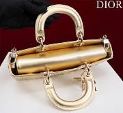 Fortok Dior Lady D-Joy Bag Metallic Gold M0540 26x13.5x5cm - 4
