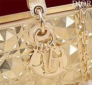 Fortok Dior Lady D-Joy Bag Metallic Gold M0540 26x13.5x5cm - 2