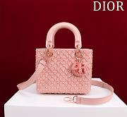 Fortok Dior Lady Diana Bead Bag Pink 20x16x8cm - 1