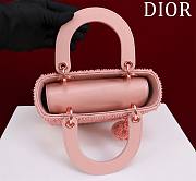 Fortok Dior Lady Diana Bead Bag Pink 20x16x8cm - 2