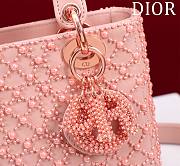 Fortok Dior Lady Diana Bead Bag Pink 20x16x8cm - 6