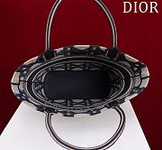 Fortok Dior Classic Diamond Grid Tote Bag White and Blue 26x12x23cm - 4