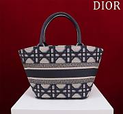 Fortok Dior Classic Diamond Grid Tote Bag White and Blue 26x12x23cm - 5