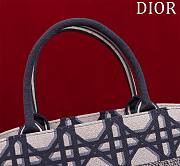 Fortok Dior Classic Diamond Grid Tote Bag White and Blue 26x12x23cm - 2