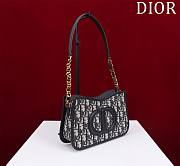 Fortok Dior CD Signature Hobo Mini Bag Blue Oblique Jacquard 23.5x14.5x6cm - 6