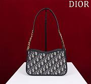 Fortok Dior CD Signature Hobo Mini Bag Blue Oblique Jacquard 23.5x14.5x6cm - 5