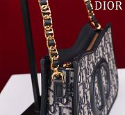 Fortok Dior CD Signature Hobo Mini Bag Blue Oblique Jacquard 23.5x14.5x6cm - 4