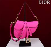 Fortok Dior Pink Saddle Leather Bag M0446 25.5x20x6.5cm - 1