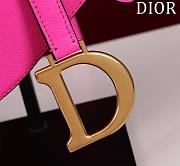 Fortok Dior Pink Saddle Leather Bag M0446 25.5x20x6.5cm - 6