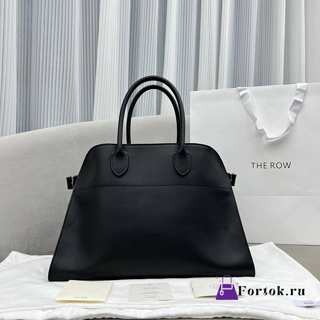 Fortok The Row Margaux 15 Black Leather Tote Bag 38.5x16x30cm - 1