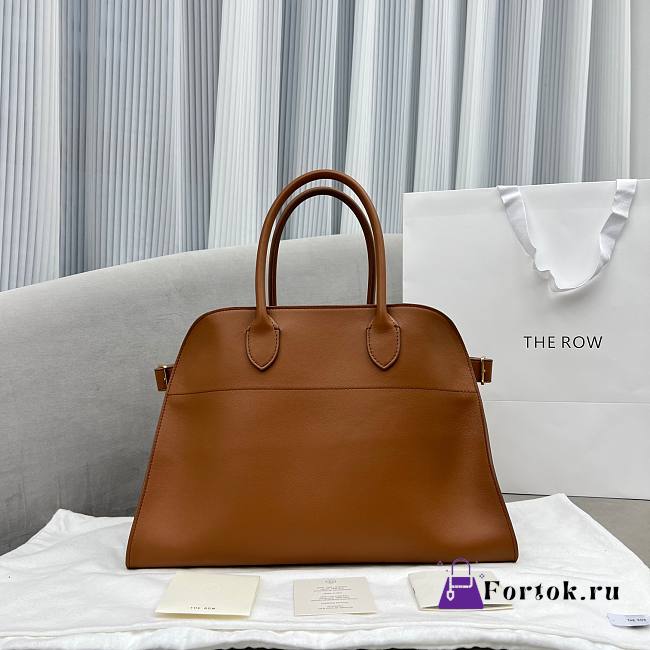 Fortok The Row Margaux 15 Brown Leather Tote Bag 38.5x16x30cm - 1