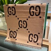 Fortok Gucci GG Pattern Scarf Brown & Beige 35x180cm - 3