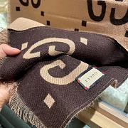 Fortok Gucci GG Pattern Scarf Brown & Beige 35x180cm - 4