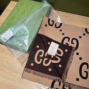 Fortok Gucci GG Pattern Scarf Brown & Beige 35x180cm - 2