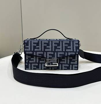 Fortok Fendi Baguette Trunk Bag in Dark Blue 21.5x6.5x12cm