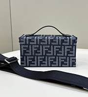 Fortok Fendi Baguette Trunk Bag in Dark Blue 21.5x6.5x12cm - 3
