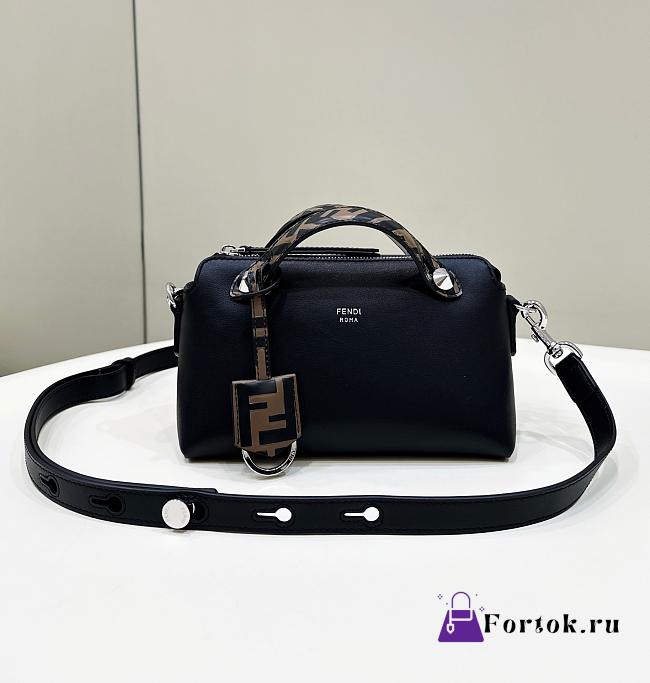 Fortok Fendi Black By The Way Mini Boston Leather Bag 20cm - 1