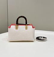 Fortok Fendi Iconic By the way Canvas Boston Bag Pink 8612 17x8x12cm  - 3