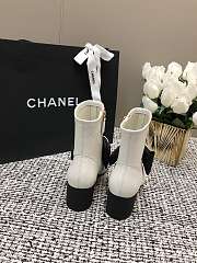 Fortok Chanel White Boots With Camellia - 5
