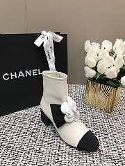 Fortok Chanel White Boots With Camellia - 3