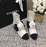 Fortok Chanel White Boots With Camellia - 1