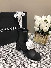 Fortok Chanel Black Boots With Camellia - 6