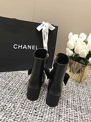 Fortok Chanel Black Boots With Camellia - 5