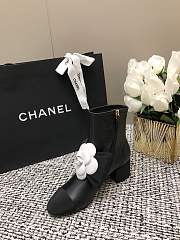 Fortok Chanel Black Boots With Camellia - 3
