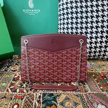 Fortok Goyard Rouette Stracture Bag in Burgundy 25.5x10x19cm