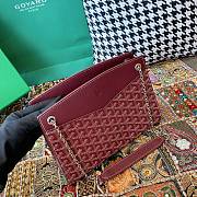 Fortok Goyard Rouette Stracture Bag in Burgundy 25.5x10x19cm - 6