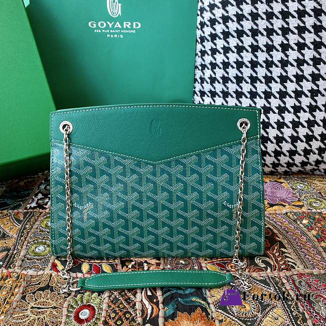 Fortok Goyard Rouette Stracture Bag in Green 25.5x10x19cm - 1