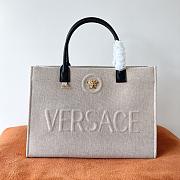 Fortok Versace La Medusa Canvas Tote Bag Natural 40x16x29cm - 1