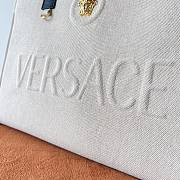 Fortok Versace La Medusa Canvas Tote Bag Natural 40x16x29cm - 4