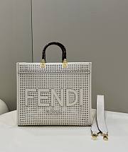 Fortok Fendi Sunshine Two-toned Perforated Leather Shopper Bag 8575 37x13.5x32cm - 1