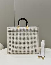 Fortok Fendi Sunshine Two-toned Perforated Leather Shopper Bag 8575 37x13.5x32cm - 3