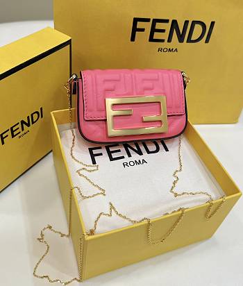 Fortok Fendi Baguette Mini Bag in Pink 8567 11x2.5x7cm