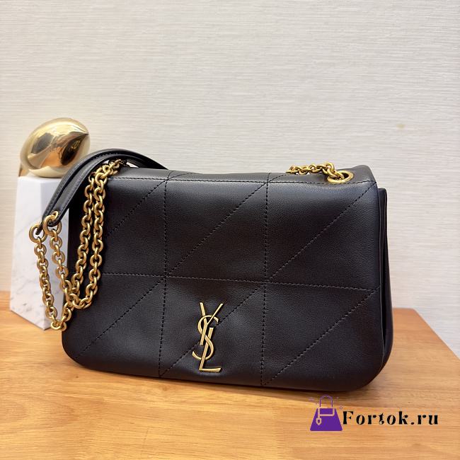 Fortok Saint Laurent Jamie Shoulder Bag Black 763475 25×16×9cm - 1