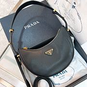 Fortok Prada Hobo Shoulder Bag Black 22.5x18.5x6cm - 2