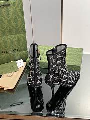 Fortok Gucci Black Demi Crystal-embellished Mesh Ankle Boots  - 6