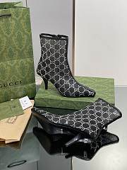 Fortok Gucci Black Demi Crystal-embellished Mesh Ankle Boots  - 5